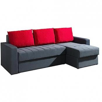 Sofá rinconero Providence 103 con función de descanso, caja de ropa de cama, dimensiones 233 x 77 x 140 cm, tapizado Bahama 32 + Bahama 25