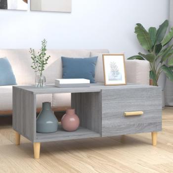 Mesita de centro Sonoma de madera contrachapada gris 89,5x50x40 cm