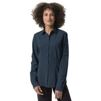 Vaude Women's Farley Stretch Long Sleeve Shirt - Dark Sea, Size 34
