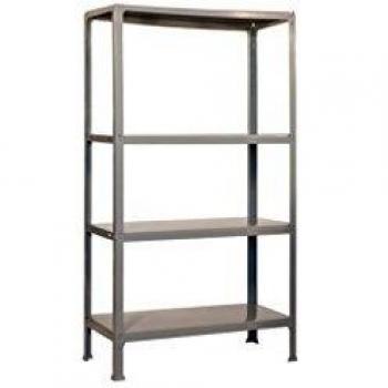 Estantería metálica SimonRack para almacenamiento de oficina, 1600x800x360 mm, 4 baldas, capacidad por estante 100 Kgs, indicada para colgar carpetas, color gris