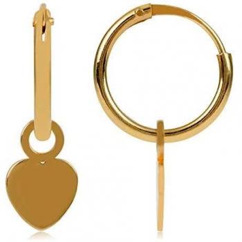 Córdoba Jewels | Pendientes en plata de ley 925 bañada en oro con diseño Aritos Corazón Gold