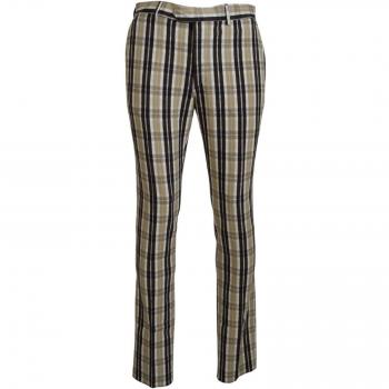 BENCIVENGA Multicolor Checkered Cotton Straight Fit Pants - IT54 | XL