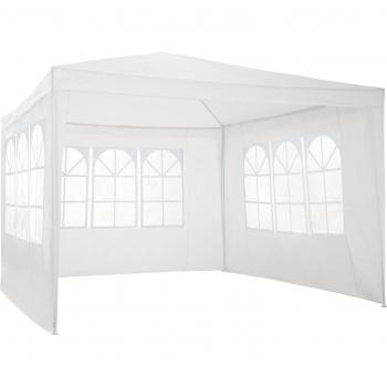 Carpa Baraban Tectake 3 x 3 m con 3 paneles laterales - pabellón práctico para eventos y fiestas en el jardín, tres paneles laterales extraíbles con cierre de velcro y ventanas grandes, sólida