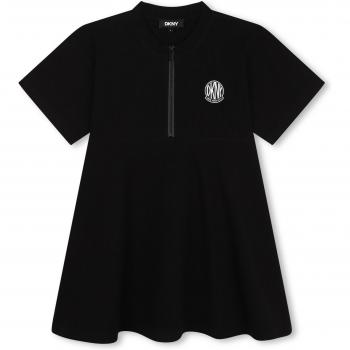 Vestido de niña DKNY negro de manga corta D60252