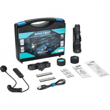 Linterna Táctica Olight Warrior-X 4 con Kit de Caza - 2600 Lúmenes, Color Negro