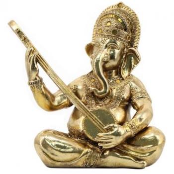 Figura Buda Dorado de Resina Signes Grimalt By SIGRIS - 29x14x22 cm, decoración para salón, figura decorativa
