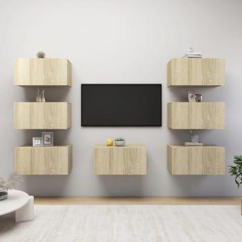 vidaXL Juego de muebles de salón 7 piezas 30,5x30x60 cm