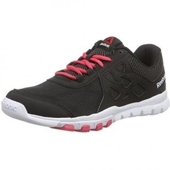Reebok Sublite Train 4.0 Zapatillas de deporte, Mujer, Negro / Gris / Rosa / Blanco, 42