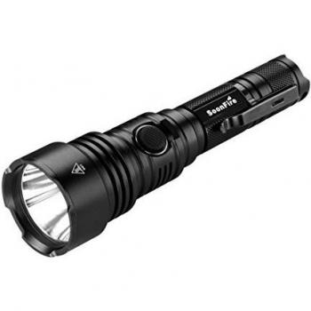 Linterna recargable USB súper brillante y resistente al agua, Linterna Táctica con led Cree XM-L2 U3 de 1060 Lúmenes y con 367 metros de alcance efectivo, Capacidad de la batería de 3400mAh - Batería 18650 de iones de Litio