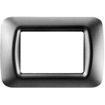 Placa 3 Módulos Titanio Metallizado Top System Gewiss GW22603