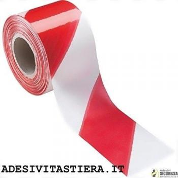 StickersLab-Cinta de señalización polietileno, color rojo, blanco/mt 200 x 70 mm, 24pz Envío gratuito.