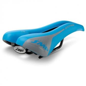 Selle SMP Sillín Extra Azul Hombre - Sillín ergonómico, diseño anatómico, acolchado de gel, color azul claro, adecuado para ciclismo masculino