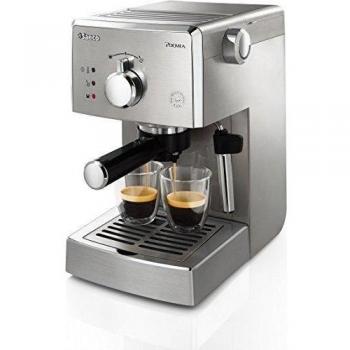 Saeco Poemia Inox HD8427/11 - Máquina de café espresso manual para café molido y monodosis E.S.E, 950 W, color plateado