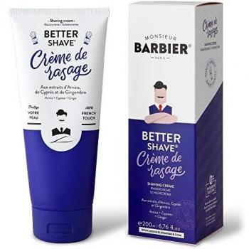 Crema de Afeitar Monsieur Barbier - Mejor Afeitado, Vegana y Natural (97,7%) para Pieles Sensibles 175ml