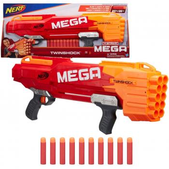 Hasbro Nerf Mega Twin Shock B9893 Producto Original de Doble Disparo