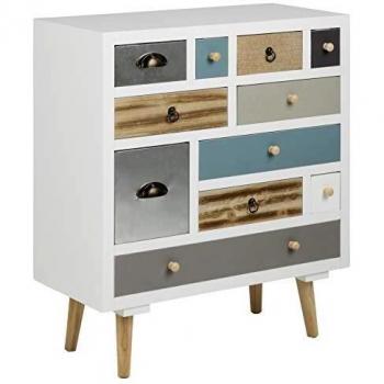 AC Design Furniture Suwen Cajonera, Al.: 81 x An.: 70 x Prof.: 32 cm, Multicolor, Madera, 1 pz
