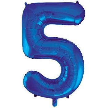 Globo de Foil Número 5 Azul de 86 cm