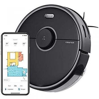 Roborock S5 Max Robot Aspirador y Friegasuelos, Control por WiFi, Autonomía de 3 Horas, Color Negro