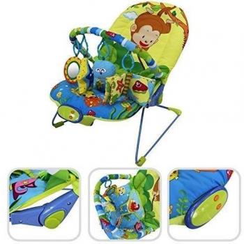 Hamaca para bebé vibratoria con función musical -Hamaca ajustable con 1 arco y juguetes educativos