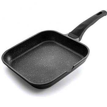 Lacor - 24123 - Asador Liso Eco Piedra 24 cm - Negro