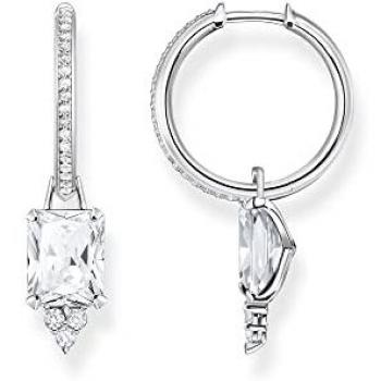 Thomas Sabo Sterling Silver White Stone Hoop Earrings