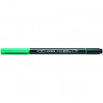 Rotulador acuarelable Lyra Aqua Brush de doble punta fina y pincel color verde noche - pack