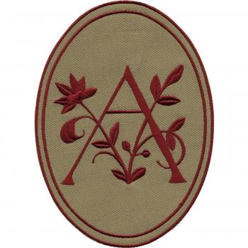 PARCHE oval - Carta A - Tamaño Aprox. 10cm x 14cm