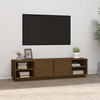 Soporte para TV de madera maciza de pino ámbar 156x40x40 cm
