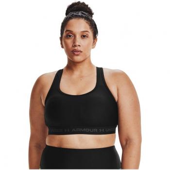 Sujetador deportivo de mujer Armour® Mid Crossback Under Armour - Soporte medio, color negro, talla 2X
