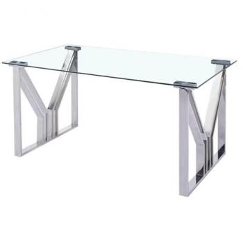 Mesa de Comedor DKD Home Decor Cristal Acero (180 x 90 x 75 cm)