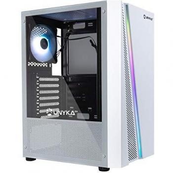 Unykach Caja Gaming ATX GLAYZE RGB, Blanca - 1*USB 3.0 - 2*USB 2.0
