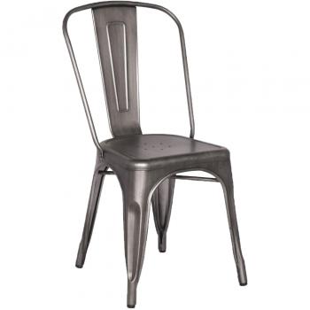 SuperStudio lo+demoda Terek Brushed Silla, Acero, Plata, 45x39x39 cm, 2 Unidades