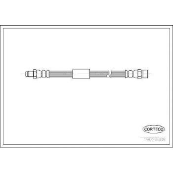 Latiguillo de freno CORTECO 19026689 - manguera de freno, fabricado en goma y metal, resistencia a la presión, compatible con vehículos específicos, longitud adecuada para instalación directa