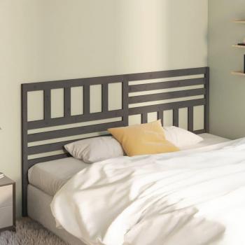 Cabecero de cama gris 206x4x100 cm madera maciza de pino