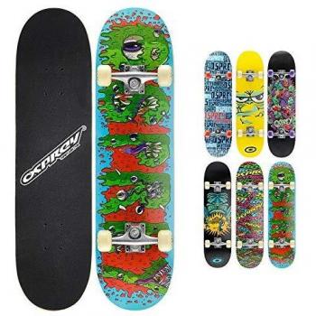 Osprey Skateboard Double Kick Pro. Monopatín infantil doble patada, plataforma 79cm de arce, ideal para niños principiantes y jóvenes avanzados. Skate Freestyle cóncavo, rodamientos ABEC 5. 6 modelos.