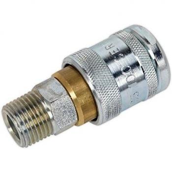 Conector de Acoplamiento Masculino 1/2 BSPT Sealey AC23 para Mayor Flujo de Aire
