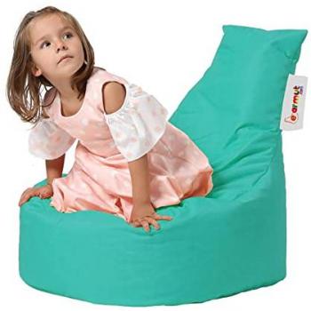 Sillón-puf Turquesa 100% Poliestireno Reciclado Resistente al Agua Sin Forro 70x70x35