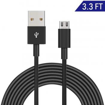 Cable Micro USB Dericam para cámaras de vigilancia y teléfonos/tabletas Android, 5V 2A, 1 Metro/3.3 pies, Transferencia de Datos USB 2.0 de Alta Velocidad y Carga rápida, UAC1MB, Negro