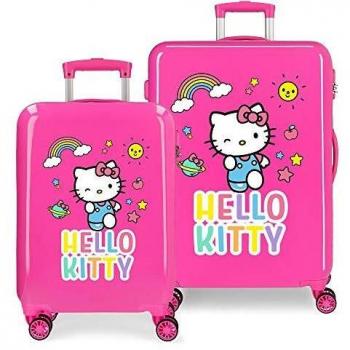 Juego de Maletas HELLO KITTY You Are Cute rígidas 55-68cm Fucsia