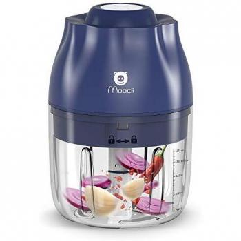 Moocii Picadora de Alimentos IPX4 Impermeable Cortador de Verdura con 3 Cuchillas Afiladas para Cocina y Comida para Bebés-Picadora Eléctrica para Verduras Frutas Cebollas Ajo Hierbas Nueces