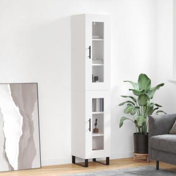 Aparador alto blanco de madera contrachapada 34,5x34x180 cm multicapa