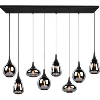 Lámpara Colgante Lineal Trio Lumina Estera Negra 8xE14 121cm
