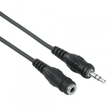 Hama 034055 - Cable de audio con conector jack 3,5 mm, 5 m, color negro