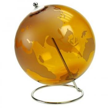 Bola Decorativa Globo Terráqueo Dorado Redonda 24x20x20cm para Decoración del Hogar