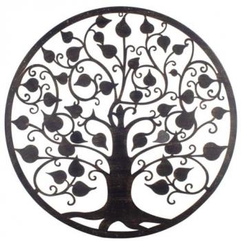 Signes Grimalt By Sigris - Aplique de Pared Decorativo en Metal, Forma de Árbol, 82 cm x 1 cm x 82 cm, Color Negro