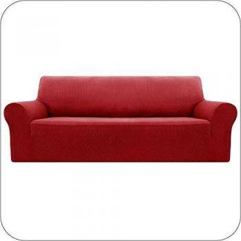 UMI. by Amazon Funda Elastica para Sofa Ajustable 3 Plazas Rojo