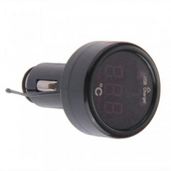 lovelifeast 2 en 1 coche auto LED Digital Termómetro USB cargador 12 V/24 V Rojo LED Display Truck nuevo de alta calidad