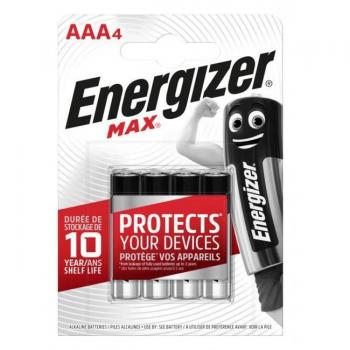 Energizer Max Alkaline AAA / LR03 Batteries - 4-Pack, Long-Lasting, No-Leak Design, 10-Year Shelf Life