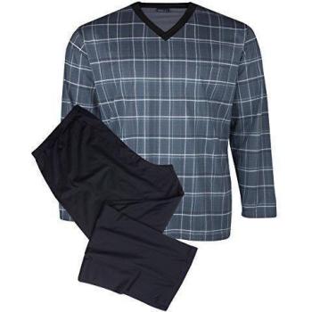 Kapart Pijama escote de pico de cuadros antracita , 2xl-8xl:2xl