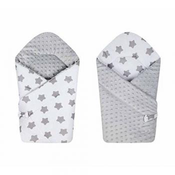 BlueberryShop polar Minky manta reversible para envolver al bebé, Saco de dormir para bebés recién nacidos, Para bebés de 0-3 meses